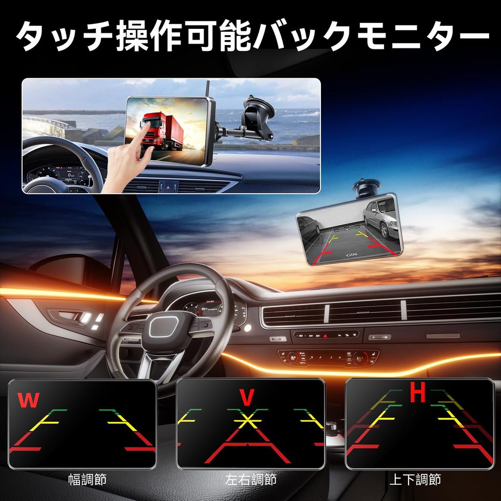 OBEST Wireless Backup Touchscreen Wireless Backup USB Rechargeable Solar DIY Image IP67 Night Rechargeable Truck Compatible with Monitor, 7-inch