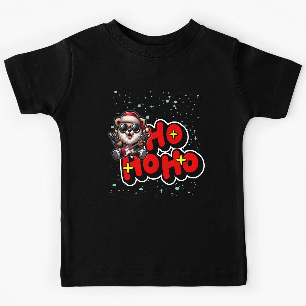 Ho Ho Ho Heavy Metal Bear Santa Claus Kids T-Shirt 110
