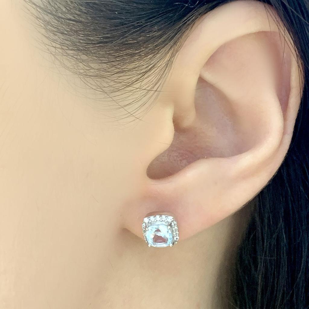 Silver Earrings with Natural Topaz (2020523)