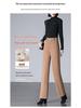 2024 Autumn/Winter Women's Loose Slimming Acetate Wool Pants - Extra Thick, Narrow to Wide Leg, for Middle-Aged Moms