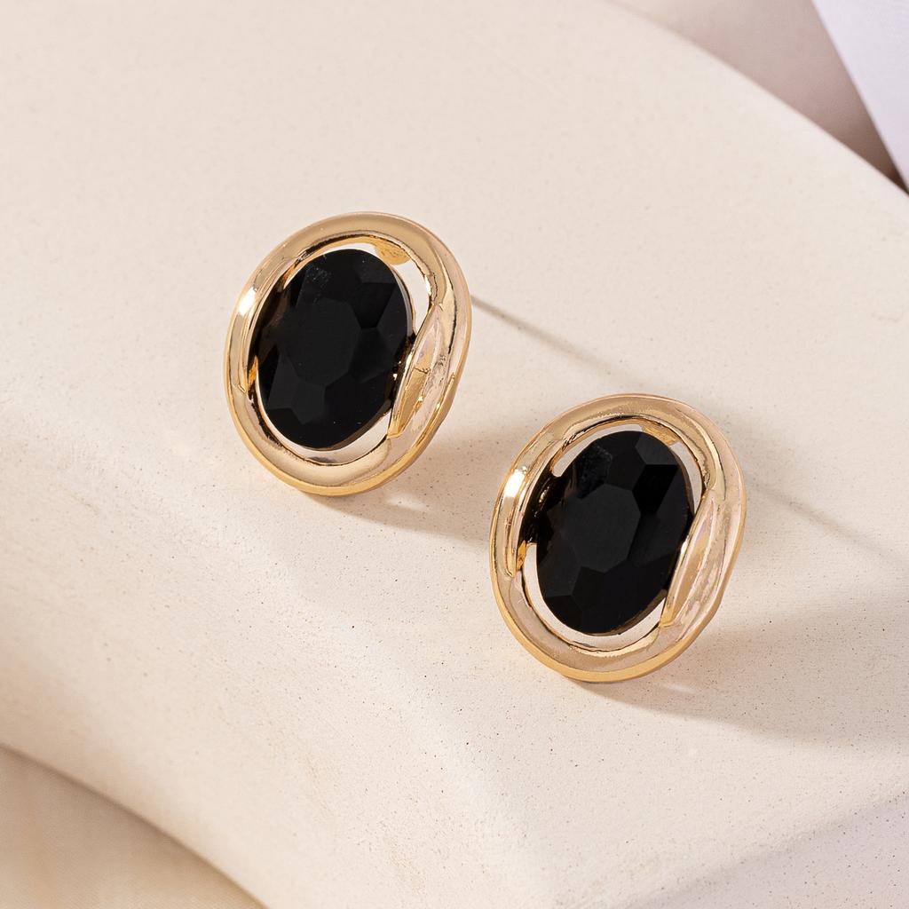 Ein Paar luxuriöse, mit Glas eingelegte Zinklegierungs-Ohrringe, Vintage-Ohrringe, geeignet für den täglichen Gebrauch und Hochzeitskleidung