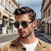 Frameless Sunglasses for Men Personalized Square Small Half Frame Sunglasses Travel Driving UV Resistant Sunglasses