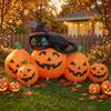 Inflatable Cat and Pumpkin Cute Bright Outdoor Halloween Decoration for Lawn
