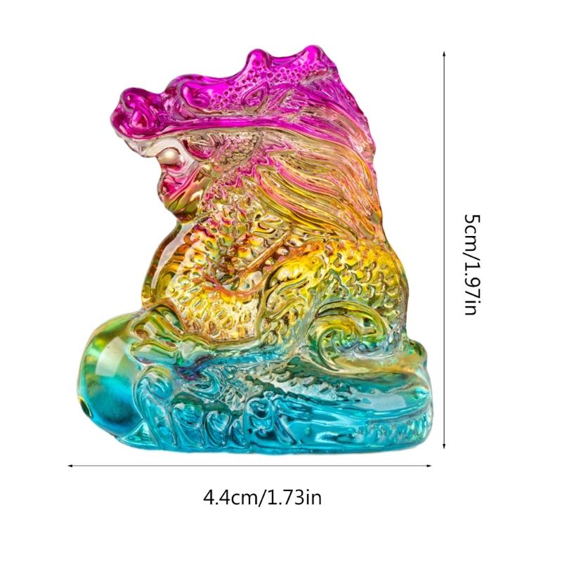 Unique Dragon Ornament Twelve Zodiac Glass Dragon Crafts Perfect New Year Gift for Feng Shui Animal Room Decor