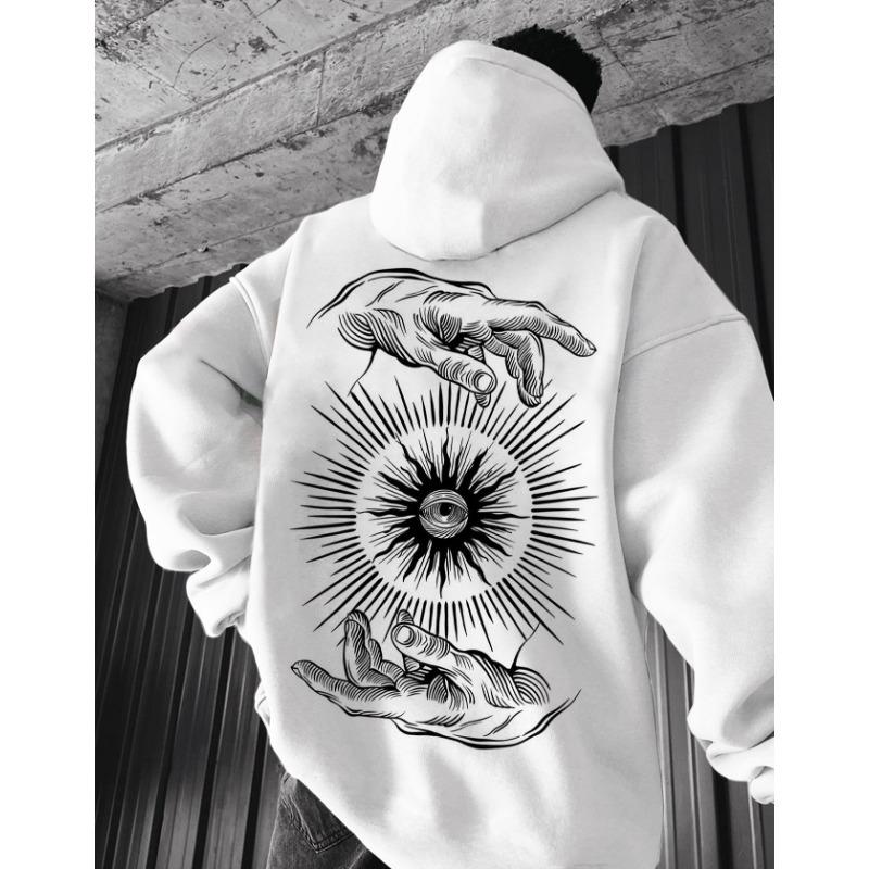 Mikina s potiskem vikingského totemu bavlněná flísová pánská volná ležérní orel super cool mikina osobní mikina pánská mikina mikina