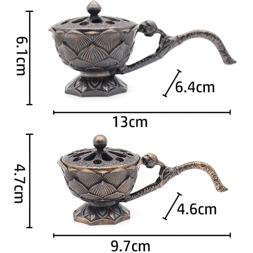 Metal Lotus Incense Burner Hollow Out Aromatherapy Stove Incense Holder  Home Interior Decoration
