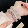 Exquisite Braided Woven Crystal Bracelet: High-End Luxury Elastic Beaded Jewelry for Women