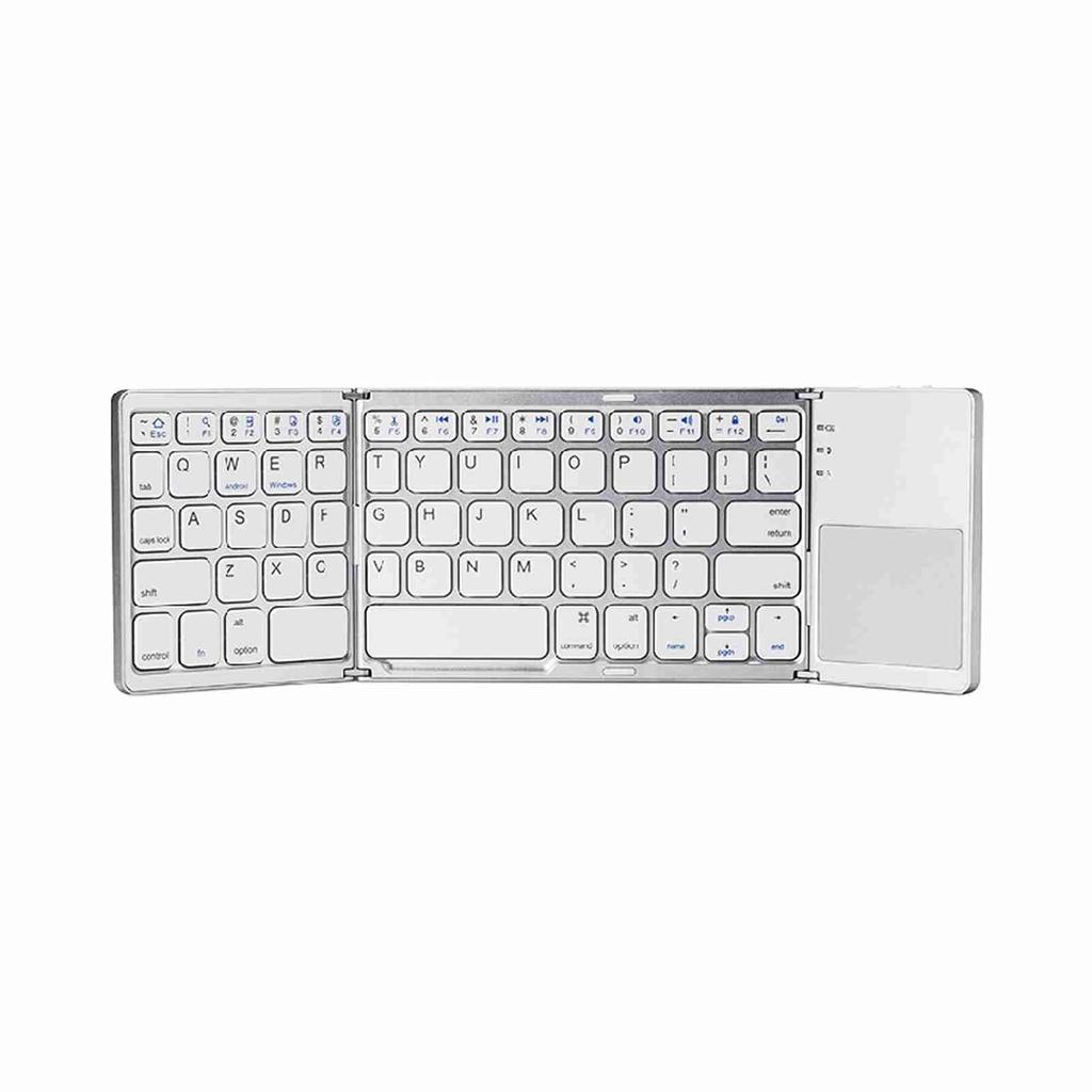 Wireless BT Keyboard Mini Folding Keyboard Portable Ultra Slim BT Keyboard with Touchpad for Windows Android iOS