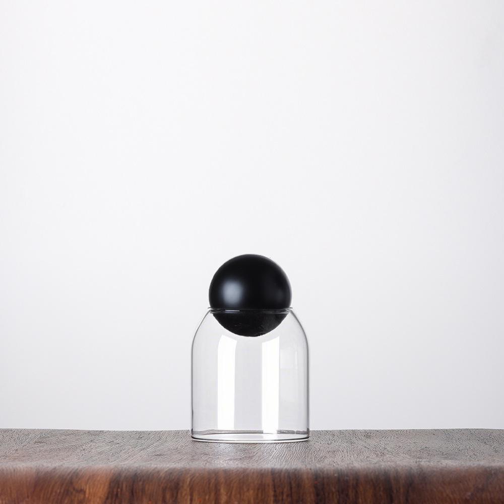 Modern Glass Coffee Bean and Tea Storage Jar with Cork Stopper