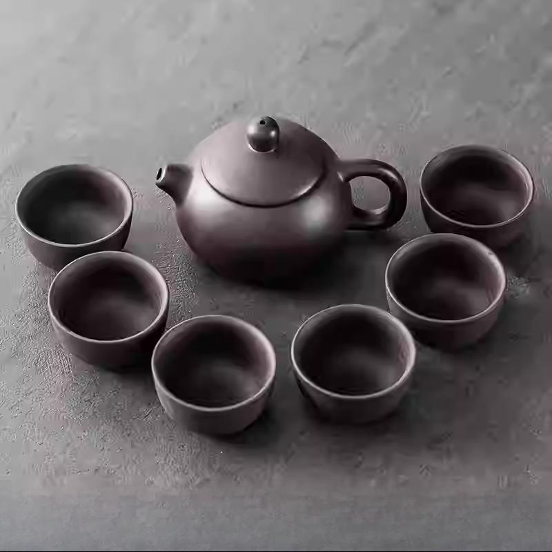 

Фиолетовый песок Набор для чая Кунг-фу Дом Гостиная Японский Простой Чашка Чайник Чайные чашки Чайная ложка Чайное ситечко Чайная церемония