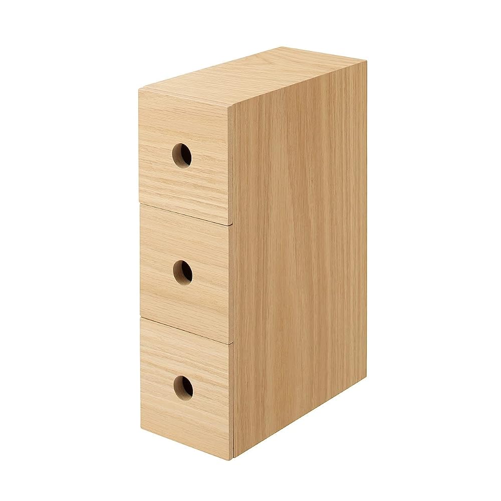 MUJI Holz-Aufbewahrungsbox mit 3 Fächern für Kleinteile, ca.. B84 x T17 x H252cm, 82603323 (Kleidung