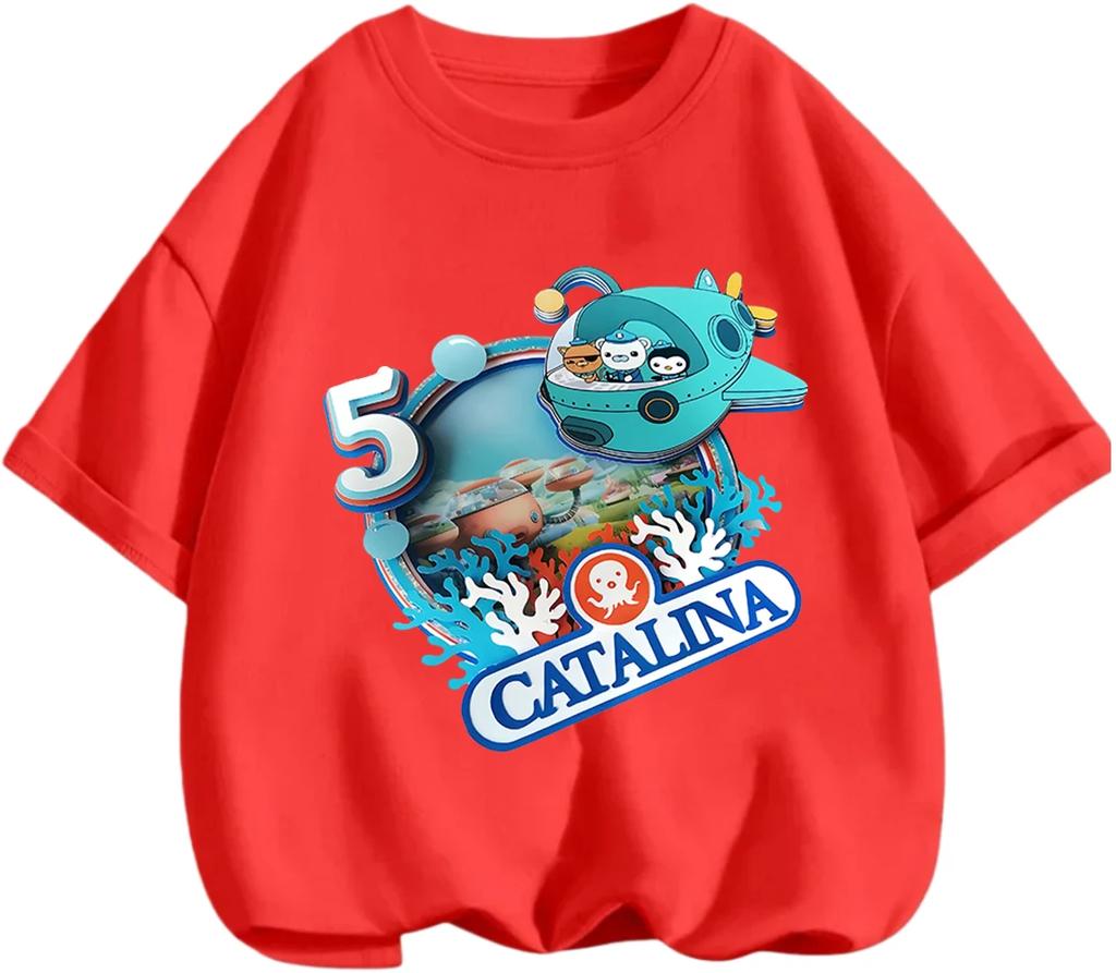 Adorable Cartoon Octonauts T Shirt Casual Street Leisure Tops Summer Daily Outfits For Little Boys And Girls