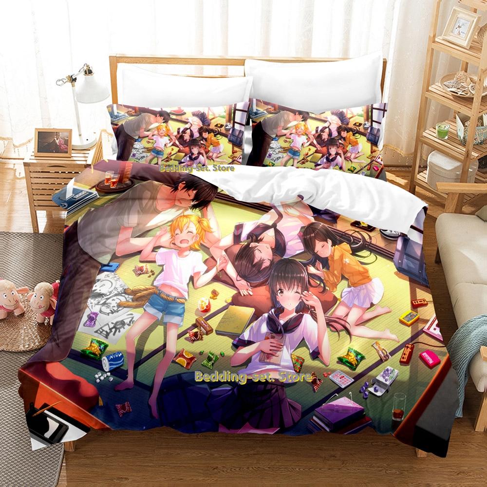 New Barakamon Bedding Set Single Twin Full Queen King Size Bed Set Adult Kid Bedroom Duvetcover Sets 3D Anime Bed Sheet Se