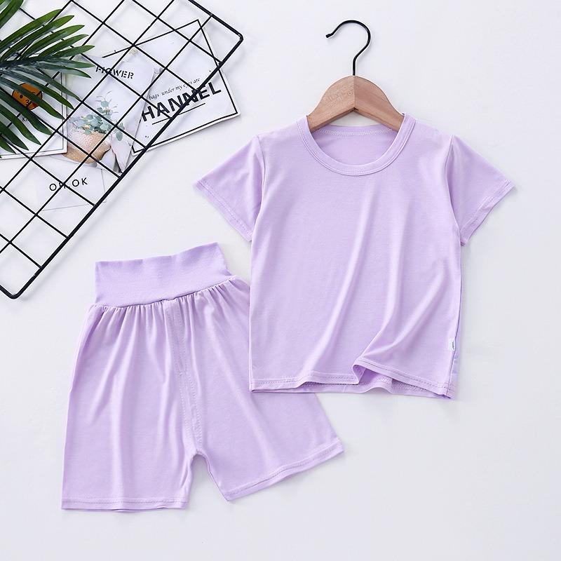 Children's Pajamas Modal Short Sleeved Suit Summer Pajamas Children's Clothing Waist Belly Protection Home Clothes