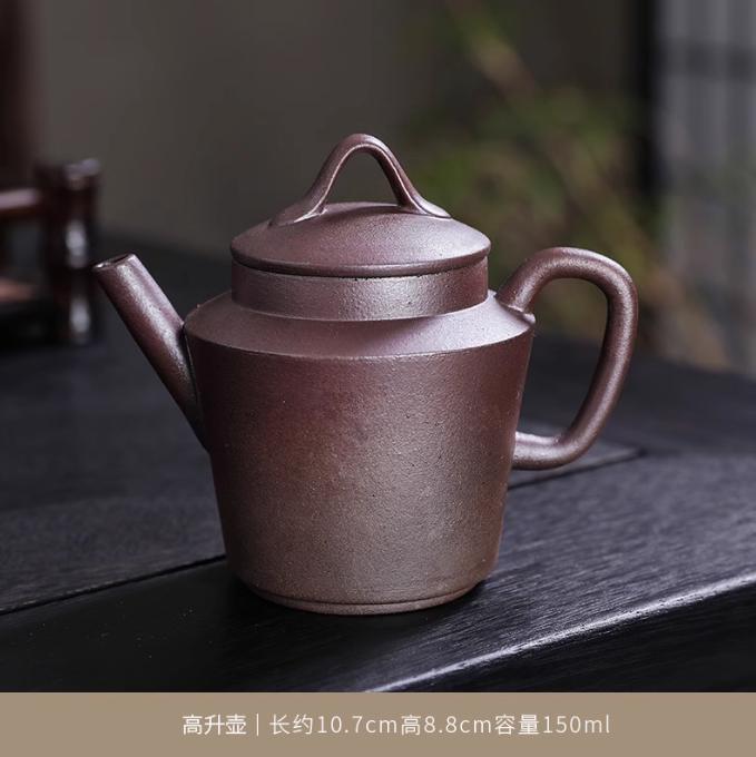 1 set di teiere cinesi in argilla viola Yixing, in ceramica grezza, retrò, fatte a mano, di piccola capacità, set da tè Kung Fu per uso domestico