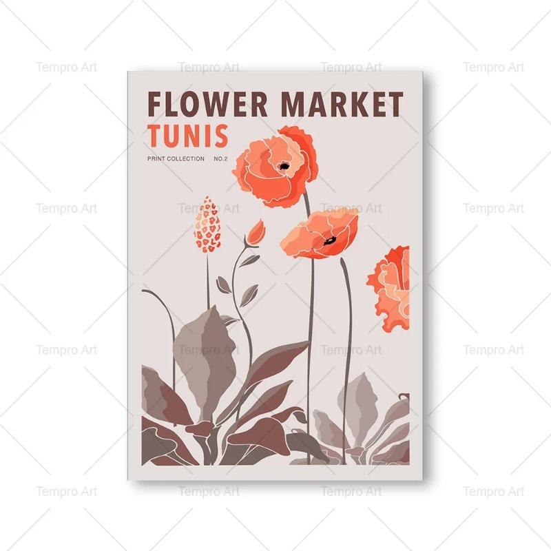 

Яркое абстрактное настенное искусство, красочный цветочный рынок, HD-печать на холсте для гостиной, спальни, домашнего декора, плаката 21cm×30cm NoFrame