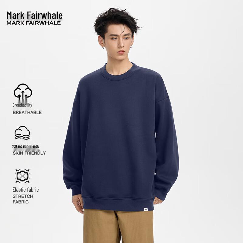 Mark Fairwhale Men's Solid Crewneck Long Sleeve Sweatshirt