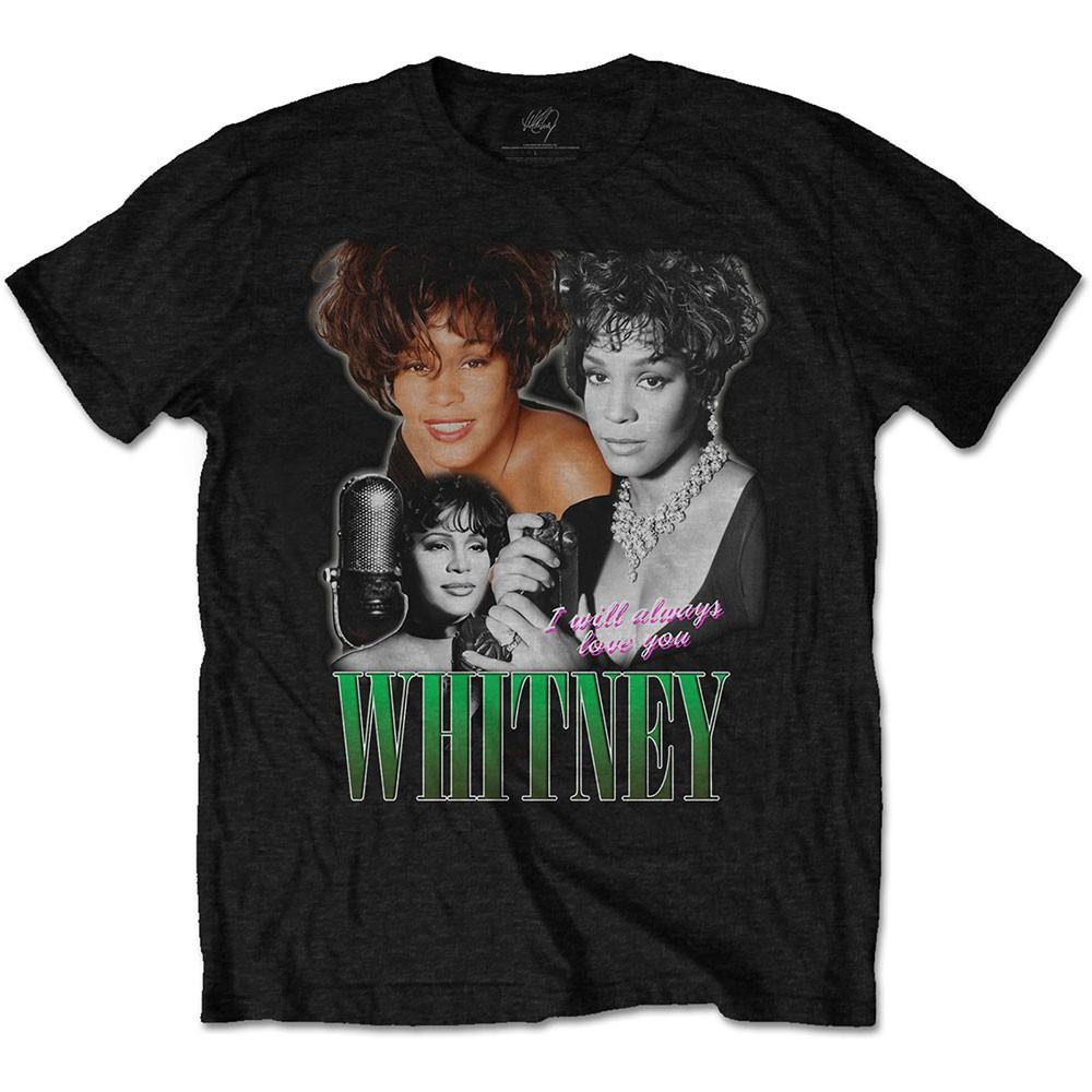 Men s Whitney Houston Always Love You Homage T-shirt Medium Black S