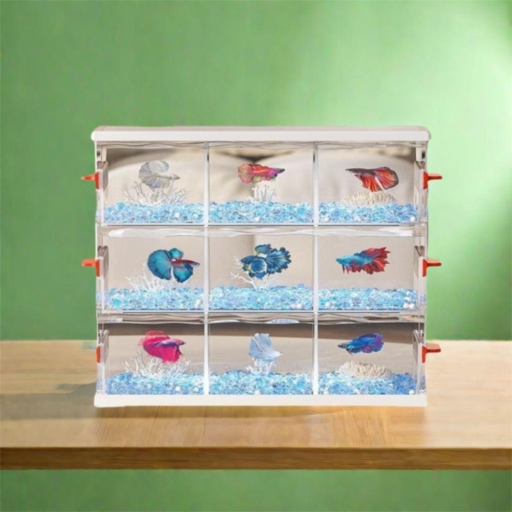 High Definition Transparent Fish Tank Shatterproof Fish Breeding Box Desktop Fish Tank  Office