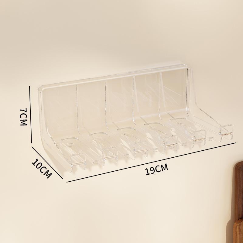 

Прозрачная настенная полка для специй и органайзер | Кухонное хранение без сверления No containers прозрачный