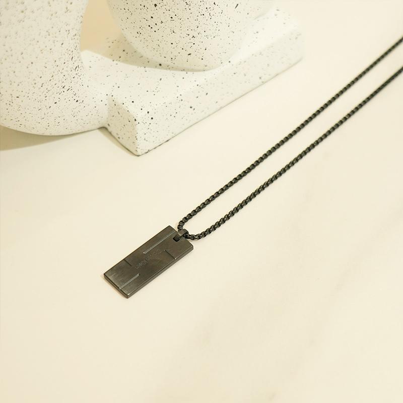 Calvin Klein Letter Engraved Vintage Hip Hop Gold Plated Steel Necklace Unisex Necklace 35000059
