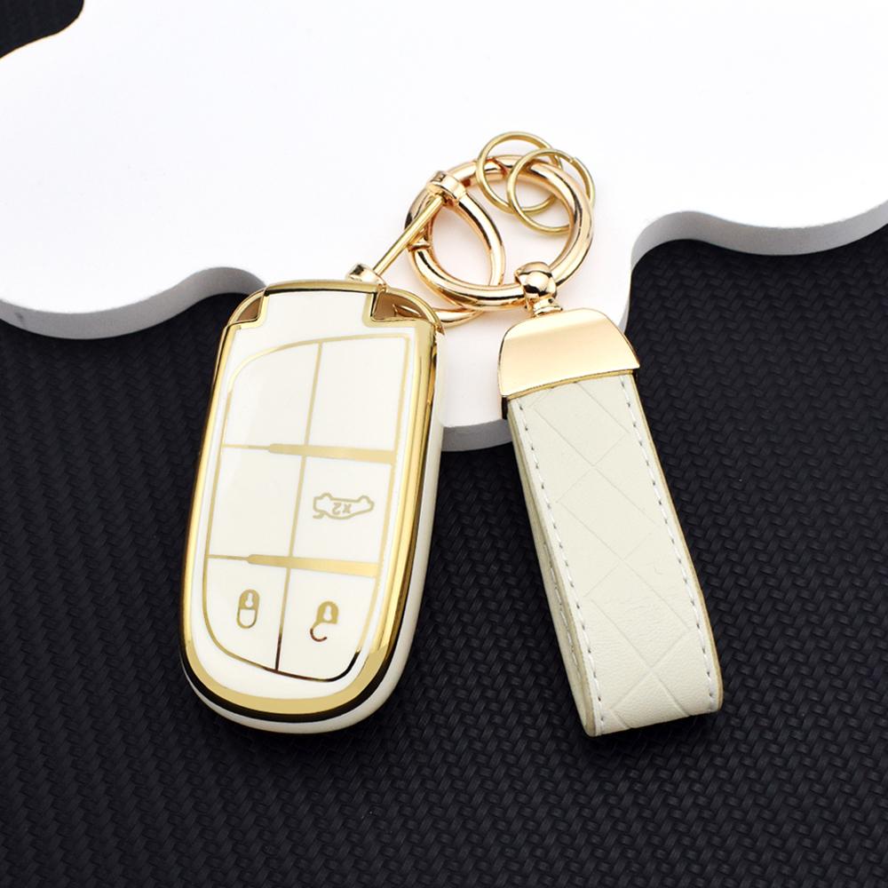 Anti Scratch Key Fob Shell for Jeep Renegade Compass Grand Cherokee Wrangler Dodge Ram Charger Challenger TPU Car Key Case
