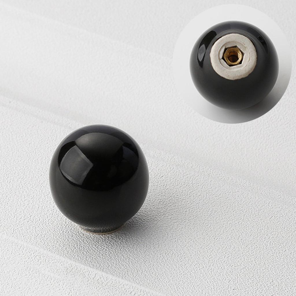 2pcs Minimalist Glossy Ceramic Single Hole Cabinet Door Drawer Handles Suitable for Home Decoration