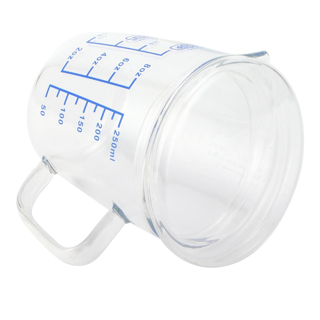 Hitzebeständiger Messbecher aus Glas, Milchwaage, Messbecher mit Deckel, Küchenutensil(250ml )
