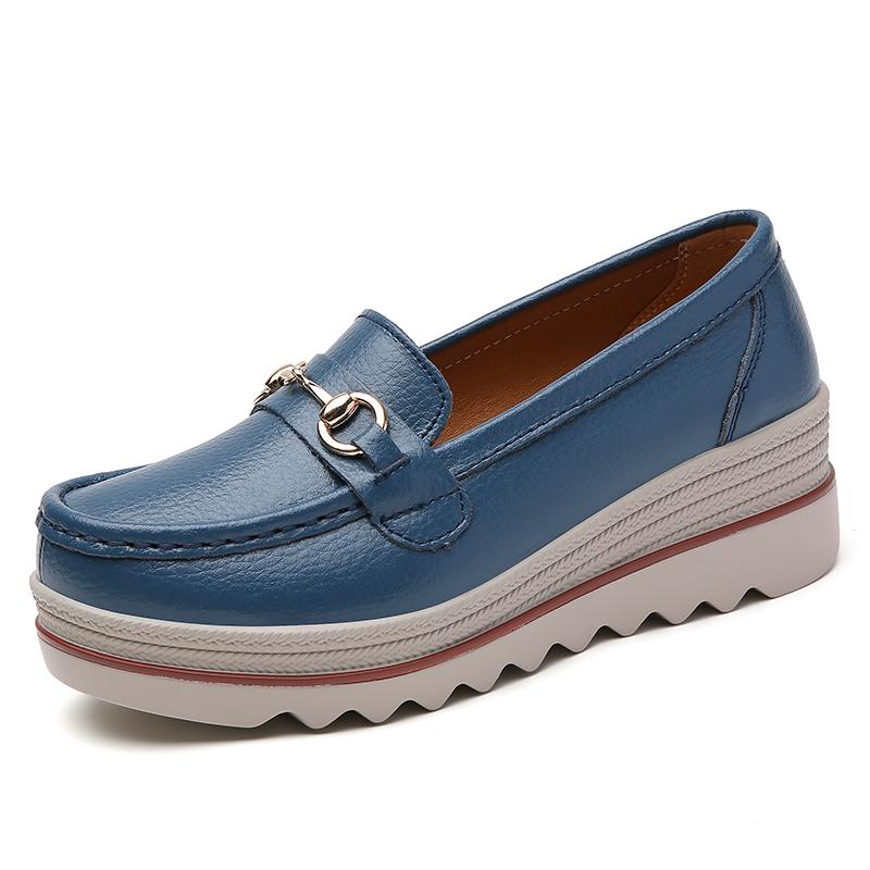 Spaltleder Damen Freizeitschuhe Designer Flache Plateau Slipper für Damen Keilabsatz Sneaker Slip-on Damen Mokassins