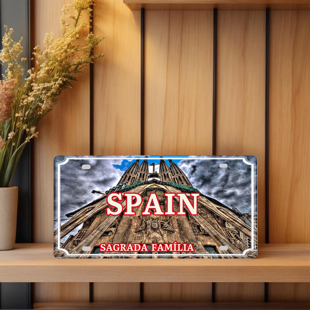 YZFQ Spain Madrid  Vintage Metal Sign Barcelona Tin Plate Tourist Souvenir For Wall  Bar Garage Home Decor 12X6inch JM-0174
