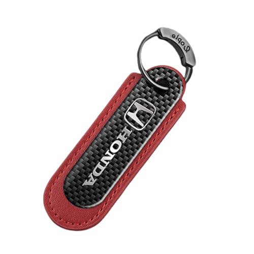 

[DFsucces] Carbon Key Holder, Car Key Chain, Car Accessories, Luxury Genuine Leather, Simplicity and Texture (Carbon Fiber/Cowhide, Red/Suitable
