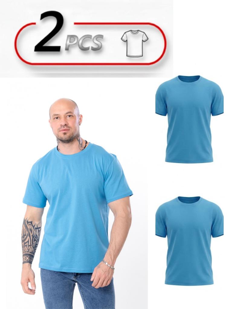 Men’s 2-Pack Basic Solid Color T-Shirts, Summer 8012-001-3-pak2 HC