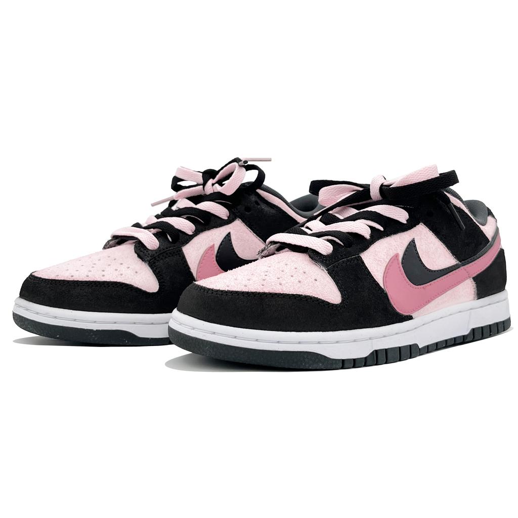 Nike Dunk Slip Resistant Abrasion Resistant Low top Skateboard Shoes Unisex Black Pink HV1800-101(Team414-)