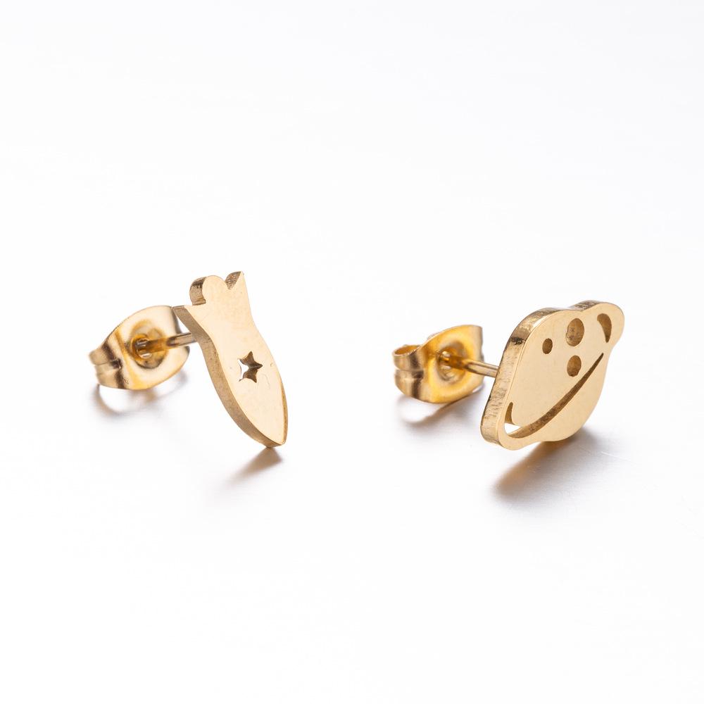 Halloween Geist Kürbis & Weihnachtsbaum Edelstahl Ohrstecker - Asymmetrischer Tierschmuck