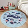 Sea World Nursery Rug Whale Playmat for Kids Room Marine Toddler Round Carpet Hook Non Slip Activity Rug Creatures Playroom Rug