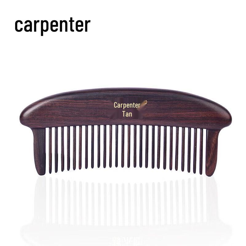 Tan Mujiang Rose Inlaid Sandalwood Comb