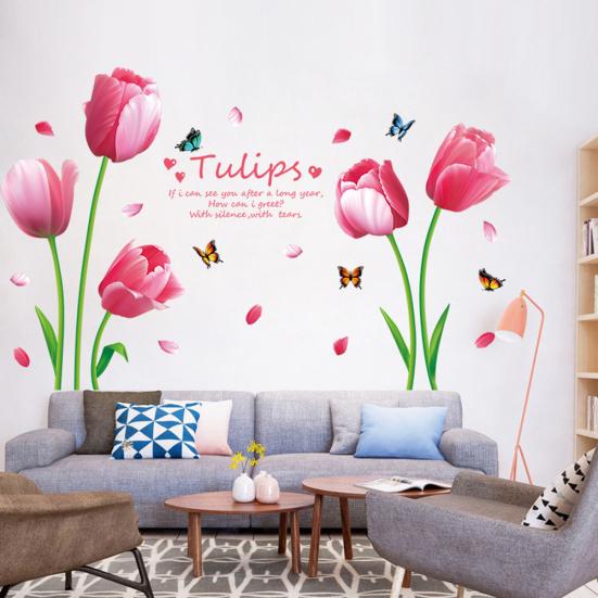 Flower Tulip Removable Wallpaper Wall Sticker DIY Decal Living Kids Room Decor