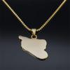 Syrian Flag Map Necklace: Vintage Stainless Steel Drip Oil Pendant Sweater Chain