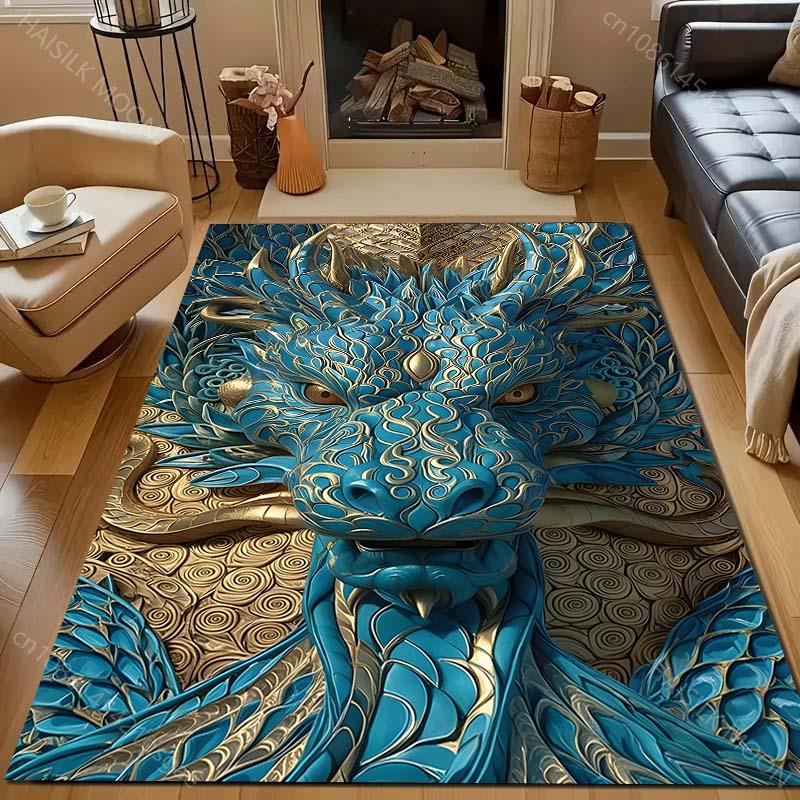 Nuovo sul Tappeto Stampato con il Misterioso Totem del Drago! Tappetino Antiscivolo Isolante Acustico per Ingresso Soggiorno Camera da Letto, Tappeti per Divano