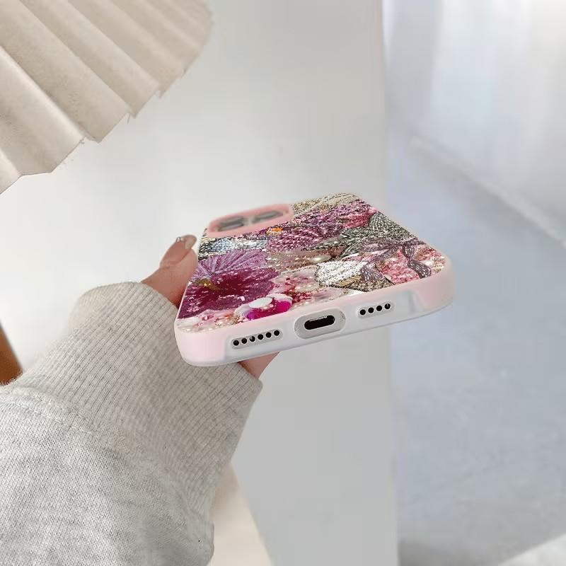 Pink Pearl Flower Starfish Collage Pattern Phone Case For Samsung Galaxy S25 Ultra S24 FE S23 S22 Plus S21 A36 A56  A16 Cover