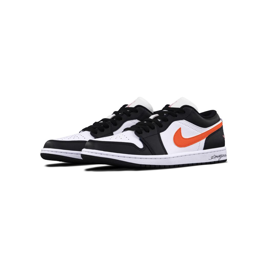 Jordan Air Jordan 1 Vintage Basketball Shoes Unisex Low Top Black/Orange 553558-146(Team766-)
