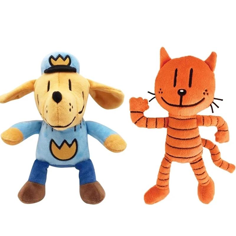 25Cm Cute Dog Man Plush Toys Dogman Soft Stuffed Doll Cartoon Petey The Cat Puppy Chief Plushie Animals Figures Birthday Gifts