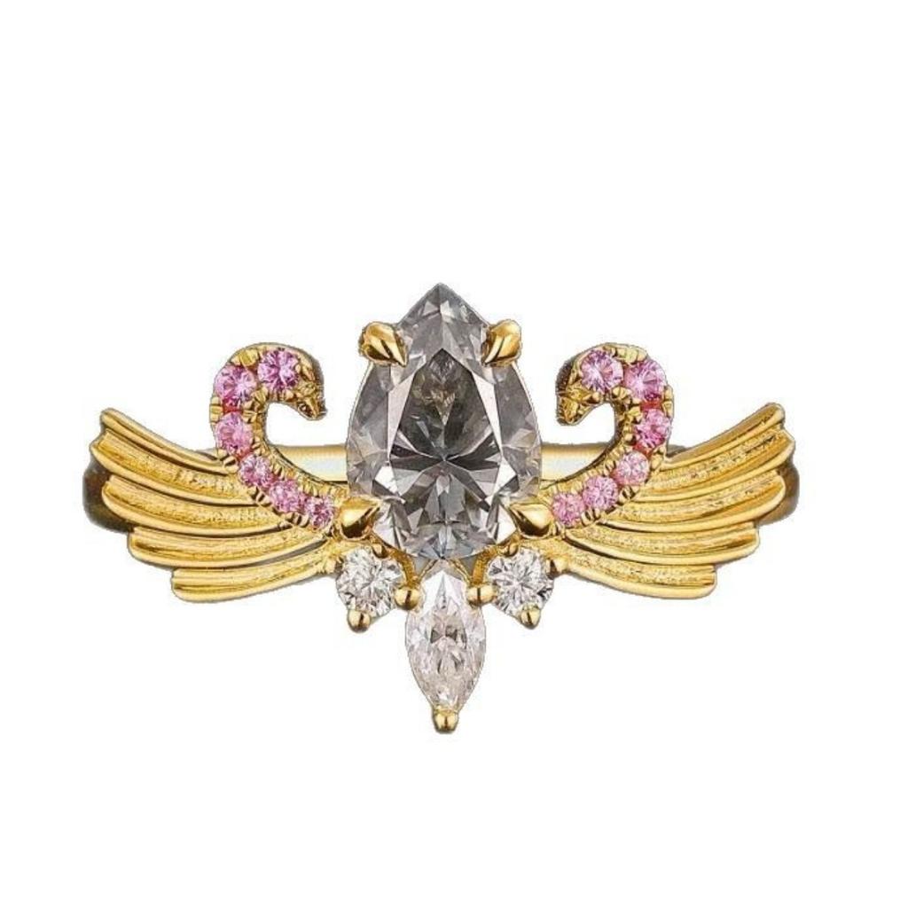 Luxury Niche Fashion Creative Versatile Angel Wing Ring, Love Angel Hot-selling Jewelry Wing Ring