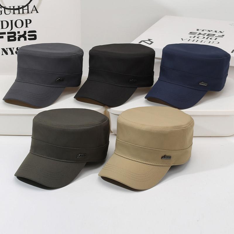 Men's Flat Top Hat Outdoor Sun Protection Hat Middle-Aged Sports Cap