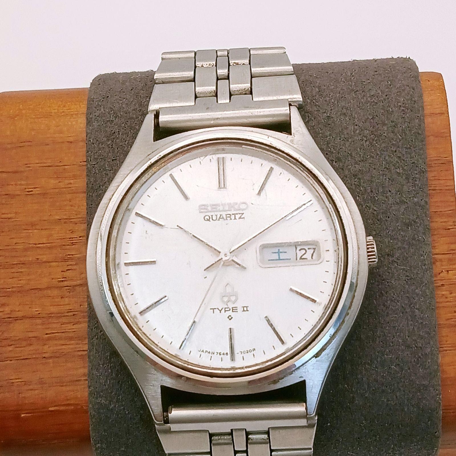 [Operation] 0627-2 SEIKO TYPE Seiko Type 7546-7010 Men s Watch Day Date Quartz