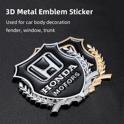 2Pcs Car Logo Metal Sticker Window Trunk Emblem Accessories For Civic Fit Jazz Accord Pilot CRV Odyssey Passport City HRV