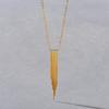 Fashion High-End Metal Copper Plated 18K Real Gold Inlaid Zircon Tassel Pendant Exquisite Collarbone Chain Simple Necklace