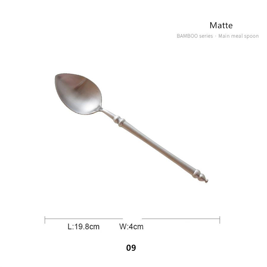 304 Stainless Steel Western Cutlery Bamboo Idea Design Japanese Retro Style Steak Knife, Fork and Spoon Set Chopsticks