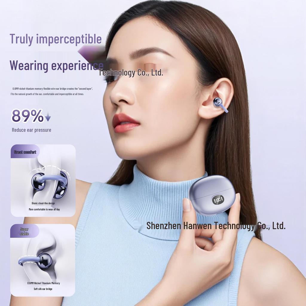 S6Pro Bluetooth Open-Ear Clip-On Drahtlose Kopfhörer mit Smart-Display
