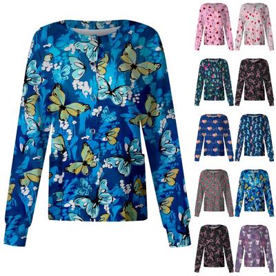 Kadın Uzun Kollu Desen Cep Çalışma Stand-up Yaka Tek göğüslü Koruyucu Tulum Hırka Ceket Üst